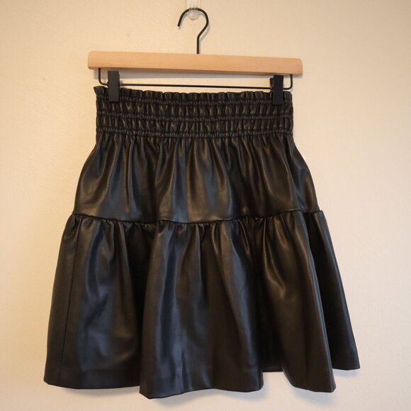 NWT Grey Collective Tiered Faux Leather Skirt Size Medium - Picture 1 of 5